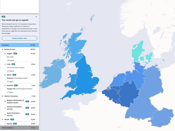 East Anglia case: nearly 100% English with strong East Anglia assignment