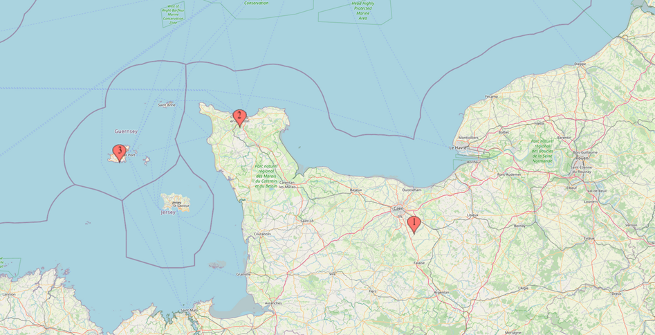 Map showing Y-DNA sample locations